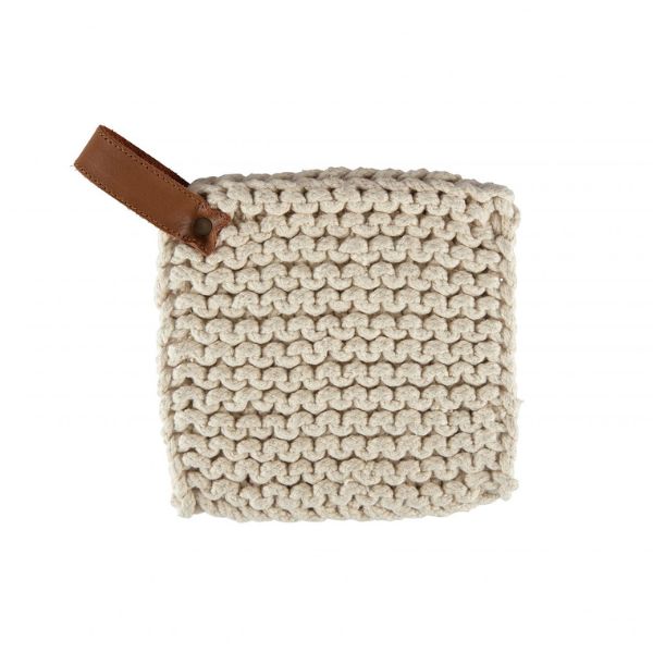 Scandinavian Home - Home grytelapp strikket beige