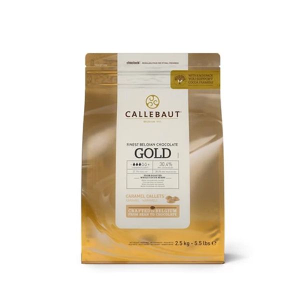 Bilde av Chokolade Hvit Med Karamel Gold Barry Callebaut 2,5kg
