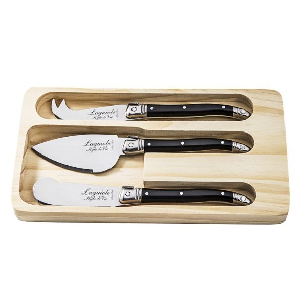 Laguiole - Ostekniver 3 stk svart
