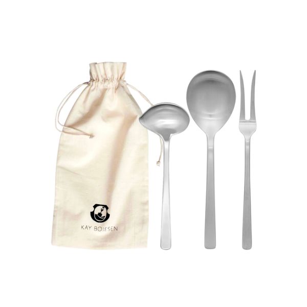 Kay Bojesen Grand Prix serveringssett 3 deler Matte steel