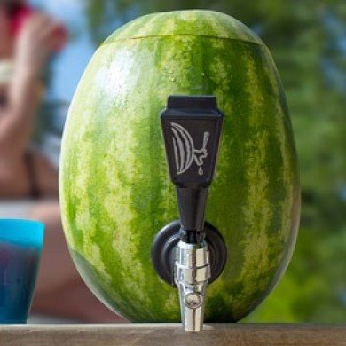 Hvordan lage en drinkdispenser av en vannmelon